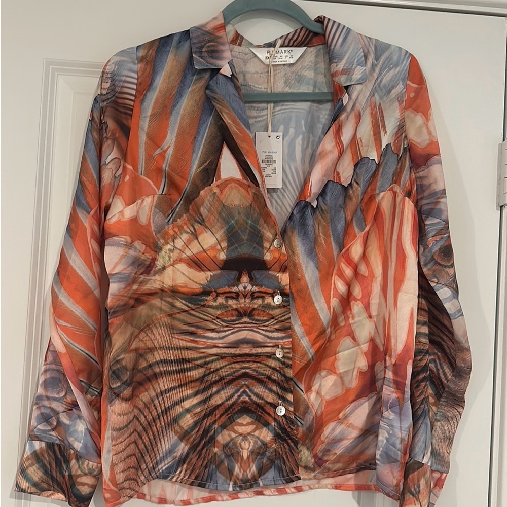 Multicolored Orange Blouse, Women’s